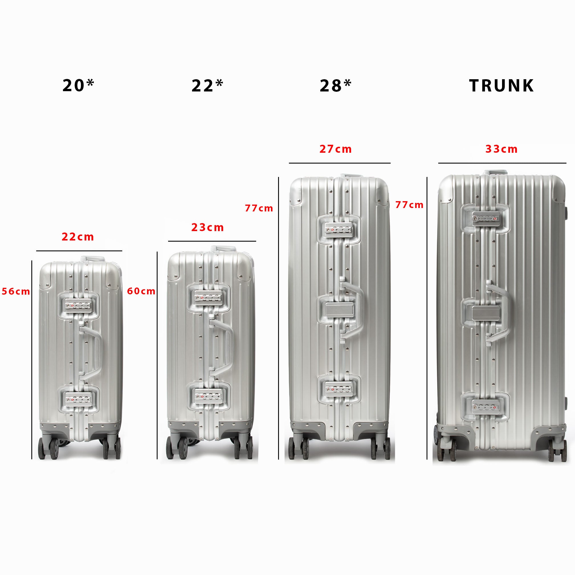 ALUMINUM SUITCASE V2 NEW, STRONGER ALUMINIUM & REMOVEABLE WHEELS